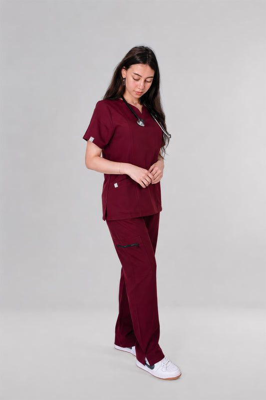 Female Scrub Burgundy
