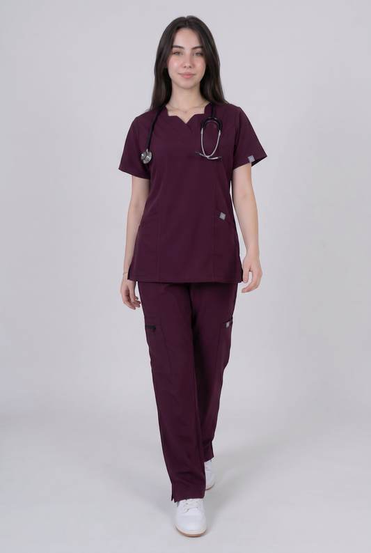 Female Scrub Burgundy